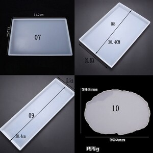 Large Tray Silicone Mold Polygon Crystal Epoxy Resin Casting Molds DIY Handmade Craft Clay Mould Tool handle Table Decoration Supplies image 5
