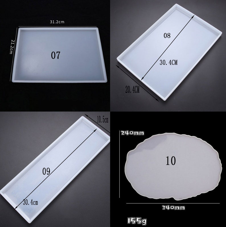 Large Tray Silicone Mold Polygon Crystal Epoxy Resin Casting Molds DIY Handmade Craft Clay Mould Tool handle Table Decoration Supplies image 5