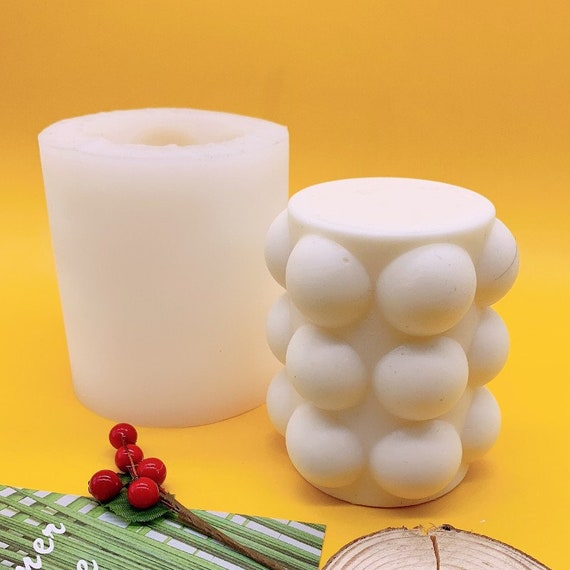  Candle Making Molds Cylinder Soap Mold - 3D Cylinder Shaped  Silicone Mold