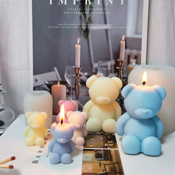 Cute Bear Silicone Mold Mini bear mold for Candle Making DIY Candle Mold  Aromatherapy Plaster Mold Soap Mold Home Decor Gifts