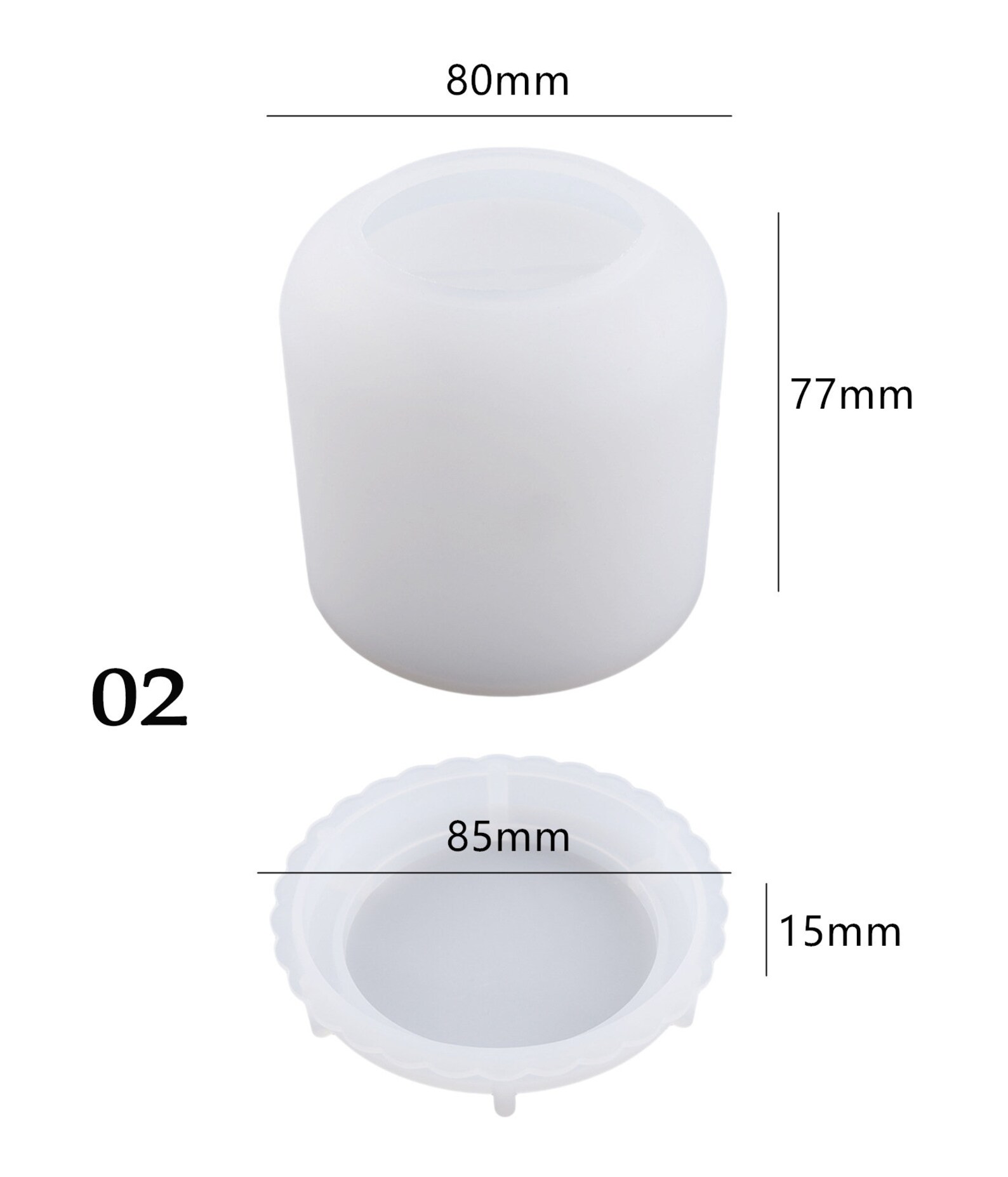 Candle Jar With Lid Mold Cylindrica Round Candle Vessel Mold Etsy