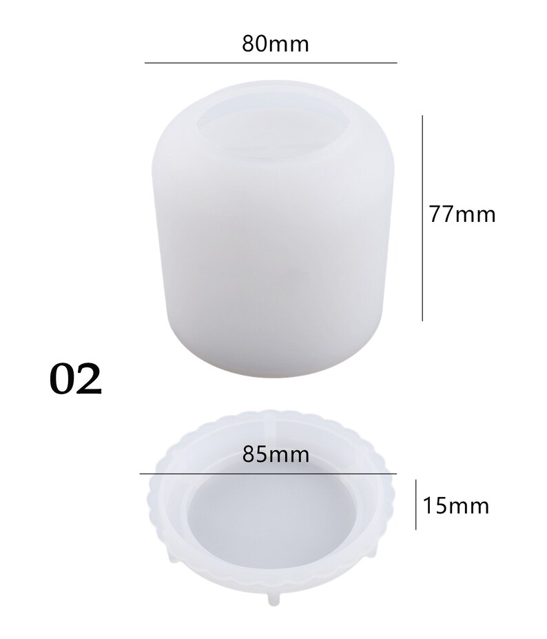 Candle Jar With Lid Mold Cylindrica Round Candle Vessel Mold Etsy