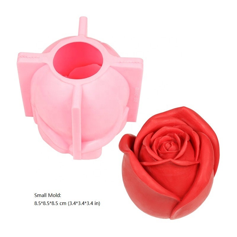Kali 3D Rose Candle Mold Chocolate Cake Soap Mould Pastry Cupcake