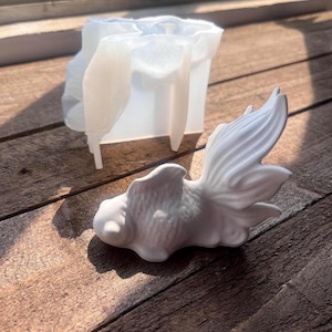 3d Goldfish silicone Molds fish mold for resin Shiny Silicone Mold Big fishtail fish mold Fondant, Baking, Jewelry, Chocolate, Clay, Charms