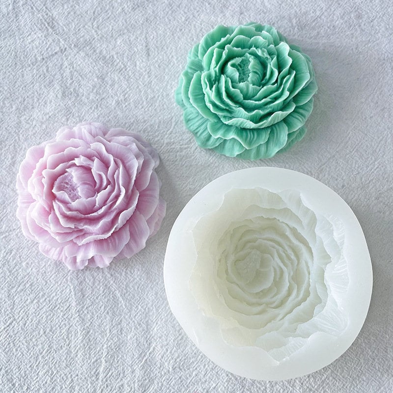 Different Flower Candle Moulds Tulip Cherry Blossoms Peony Rose Scented Candle  Silicone Mold Handmade Soap Lotus Wax Molds