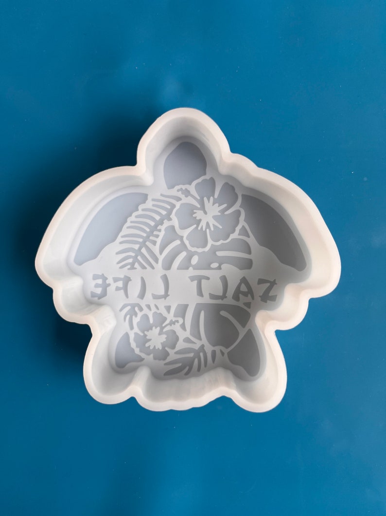 Flower sea turtle Car Freshie Mold - beach Silicone Epoxy Resin Molds - sea turtle Molds For Aroma Beads - Candle Molds - Soap Mold image 1
