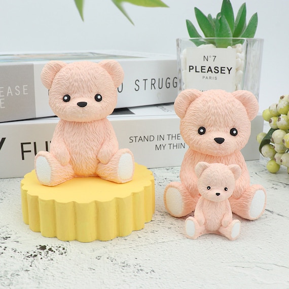 3D Cute Little Bear Silicone Mold, Silicone Teady Bear Epoxy Resin Molds  for Home Decor, Scented Candle Mold,plaster Mold, Candle Soap Mold 