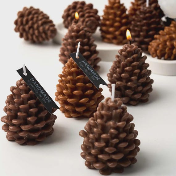 Stampo in silicone per candele a forma di pigna 3D, fai da te