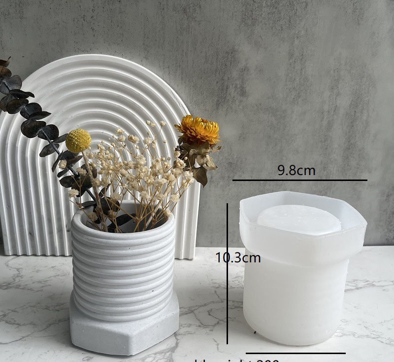 Acheter Moule pot de fleurs cristal résine plateau moule hydroponique  conteneur fleur Vase Silicone moule rond hexagone
