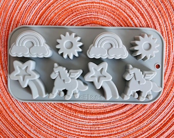 Stampo per auto Rainbows Freshie - Stampi in resina epossidica BOhO in silicone - Stampi in silicone unicorno per perle di aroma - Stampi per candele - Stampi per sapone stampi da forno