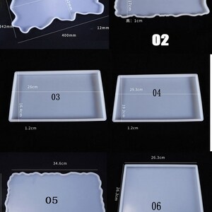 Large Tray Silicone Mold Polygon Crystal Epoxy Resin Casting Molds DIY Handmade Craft Clay Mould Tool handle Table Decoration Supplies image 4