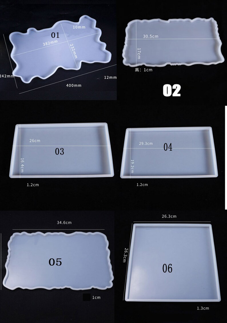 Large Tray Silicone Mold Polygon Crystal Epoxy Resin Casting Molds DIY Handmade Craft Clay Mould Tool handle Table Decoration Supplies image 4
