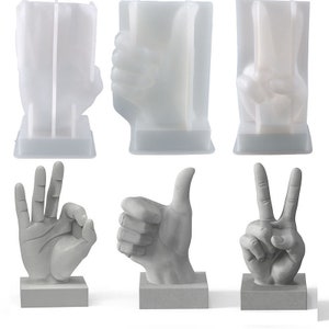 Handgeste Silikonform Finger Kerzenform 3DThumb OK ja Formen DIY GießharzForm Beton Gips Formen Duftkerze Seifenform