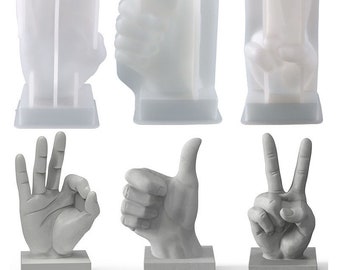 Handgeste Silikonform Finger Kerzenform 3DThumb OK ja Formen DIY GießharzForm Beton Gips Formen Duftkerze Seifenform