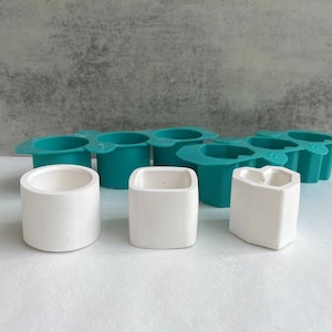 Circle round square heart hexagon Small Candle Jar Silicone Molds Plaster Cement Concrete Planter Pot Mould Home Decoration Handmade Gift