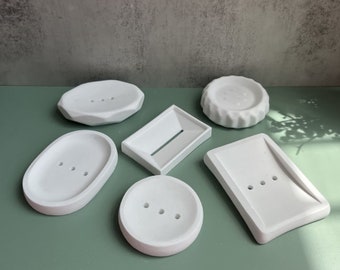 6 kinds of Soap Storage Tray mold Concrete Crafts Silicone Molds Round Soap Dish Plate Clay Mould DIY Cement Plaster Soap Box Holder Mold