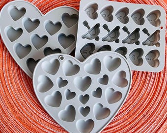 Molde de silicona con forma de corazón en 3D para velas, cemento, hormigón, resina, molde de silicona con forma de corazón, molde para velas, molde para jabón, moldes para pasteles con forma de corazón