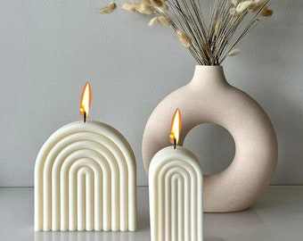 Rainbow Arch Candle Silicone Mold DIY Rainbow Bridge Geometry Candle Making Soap Resin Plaster Mould Art Craft Home Decor