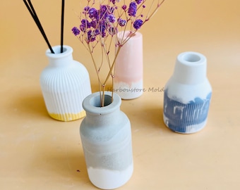 Vase Silicone Mold ,stripe silicone vase mold,Home Decor Vase Mold ,DIY Resin jesmonite Plaster Cement Concrete Vase Moulds