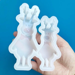 2pcs Christmas reindeer Car Freshie Mold - Silicone Epoxy Resin Molds - Silicone Molds For Aroma Beads - Candle Molds - Soap Mold