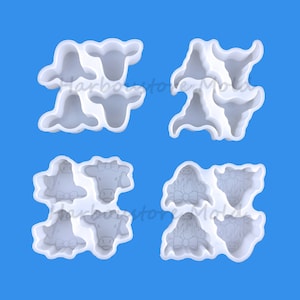 4pcs freshie mold - cow Silicone Epoxy Resin Molds - Silicone Molds For Aroma Beads - Candle Molds - Soap Mold air vent freshie mold
