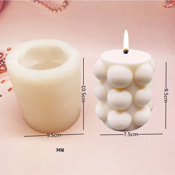 Candle molds for Candle Making,Candle Making Molds Silicone Unique Bubble  Candle Mold 3D Silicone Molds for Candles Wax Melt Molds,White DIY