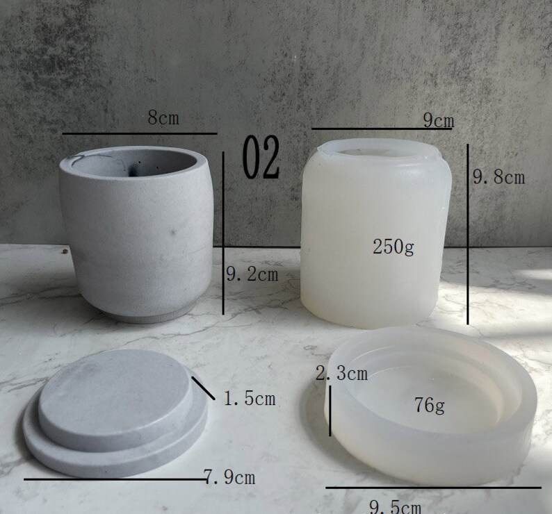 Cement Candle Vessel Silicone Mold DIY Concrete Candle Cup Etsy