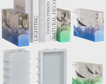 Silicone Mold, Resin Molds, Rectangle, Bookend, Large size, DIY casting Molds, Dried Flower, Lamp