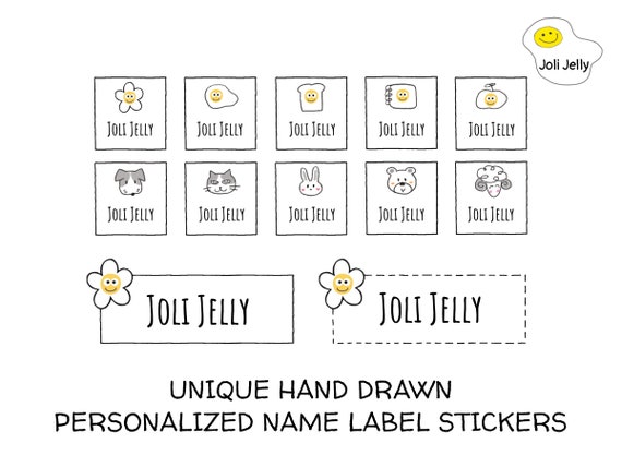 Personalized Labels for Kids, Cute Name Labels