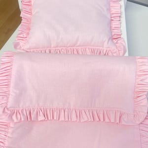 Puppenbettwäsche Puppenwagen Bettwäsche Puppenwiege Babypuppe Premium Handmade Bettwäsche mit Rüsche exklusiv Qualität