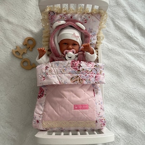 Poppenbeddengoedset Basic-Blush Cadeau-idee Premiumkwaliteit Poppenkleding Poppenwagen Beddengoed Poppenwieg Babypop Poppenwieg