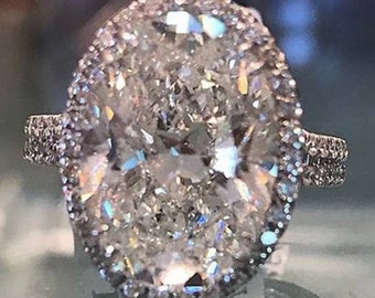 Large 925 Sterling Silver Natural Gemstone Morganite Ring Bride Wedding Engagement Fine Jewelry