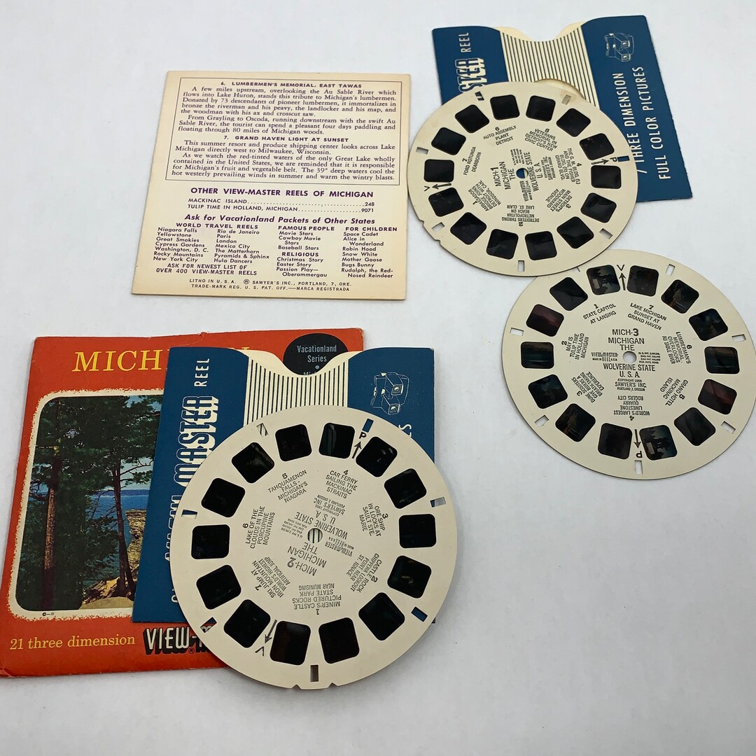 View Master Packet 1955 View-master Packet of 3 Reels Vacationland Michigan Sawyers Three ...