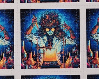 Mad Scientist Blotter Art - Impressão artística de LSD sem ácido