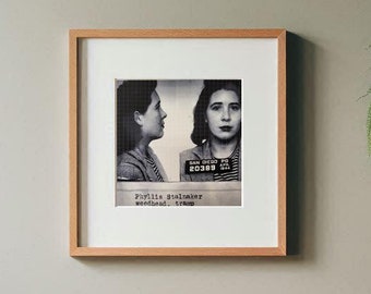 Arte de Blotter de Mugshot de Phyllis Stalnaker - Impressão de arte com LSD sem ácido