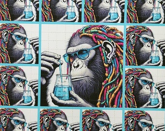 Arte de Chemist Ape Blotter - Impressão artística de LSD sem ácido