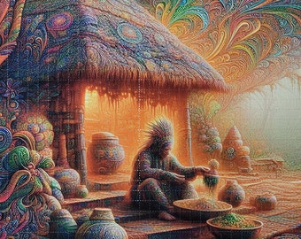 Jungle Shaman V2 Blotter Art - Impressão artística de LSD sem ácido