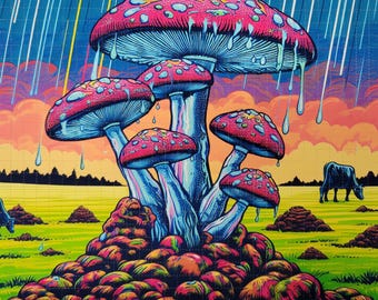 Magic Cow Patty Blotter Art - Impressão de arte LSD sem ácido