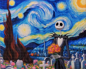 Arte Starry Night Jack Skellington Blotter - Impressão artística de LSD sem ácido