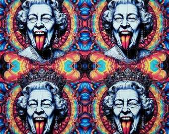 Arte psicodélica Queen Blotter - Impressão artística de LSD sem ácido