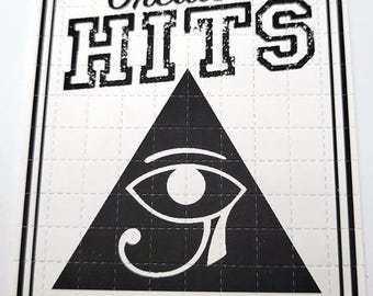 Cartas de colecionador de Greatest Hits da Blotter Art - Black Eye Of Horus - Blotter Art - Impressão artística com LSD sem ácido