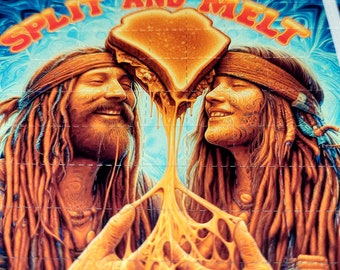 Arte Split And Melt Blotter - Impressão artística de LSD sem ácido