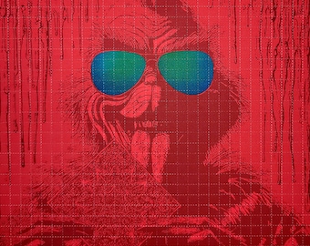 The Grinch Who Dosed Christmas Blotter Art - Rote Version - Säurefrei LSD Kunstdruck