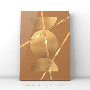 Luxury Gold Wall Art, Glam Wall Decor, Modern Abstract, Geometric Print, Gold Brown Print, Geometric Art, Glam Printable, Gold Wall Art,