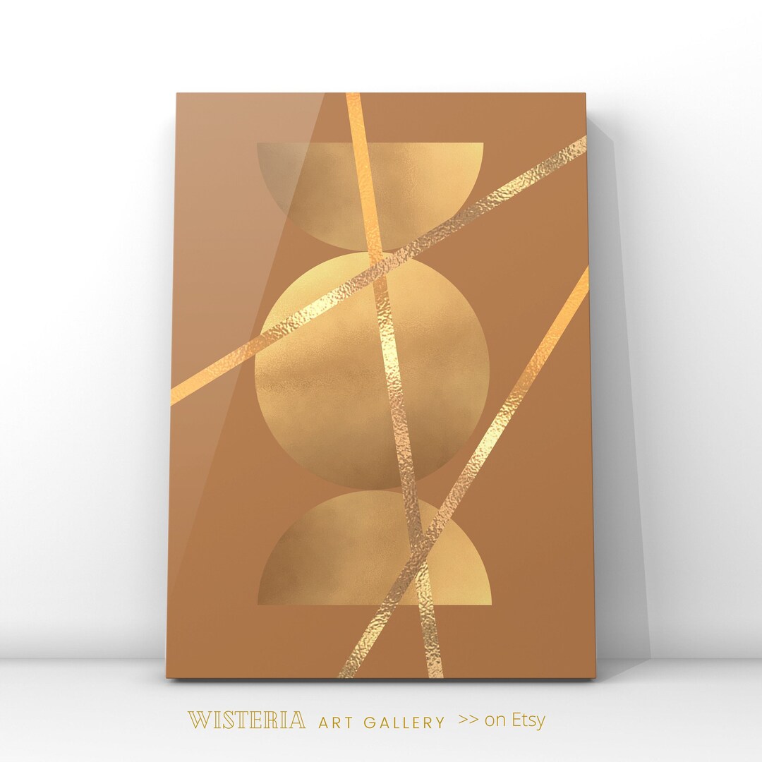 Luxury Gold Wall Art, Glam Wall Decor, Modern Abstract, Geometric Print ...