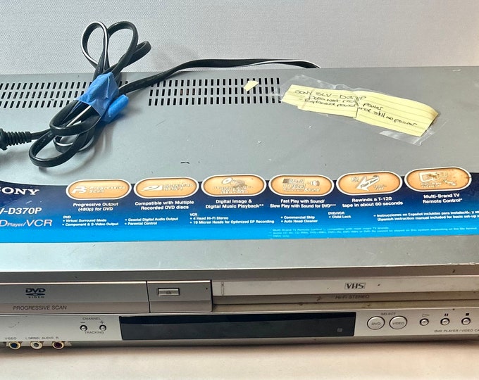 Sony SLVD370P DVD VCR Combo Player No Remote Doesn't Power On Etsy