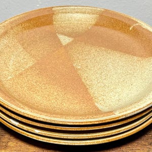 Vintage Iron Mountain Stoneware 11” Dinner  Plates White Top Roan Set Of 4