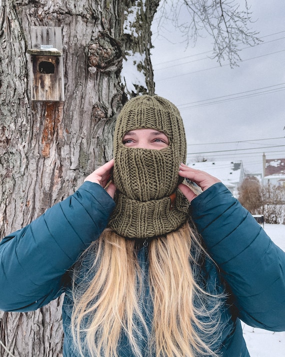 FOLK BALACLAVA | 2 Yarn Weights | Knit Pattern, Ski Mask