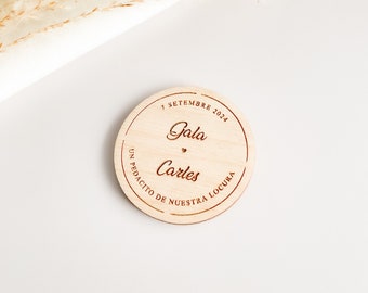 Wooden wedding favors - Rustic favors for guests - Thank you wedding favors - Round favors