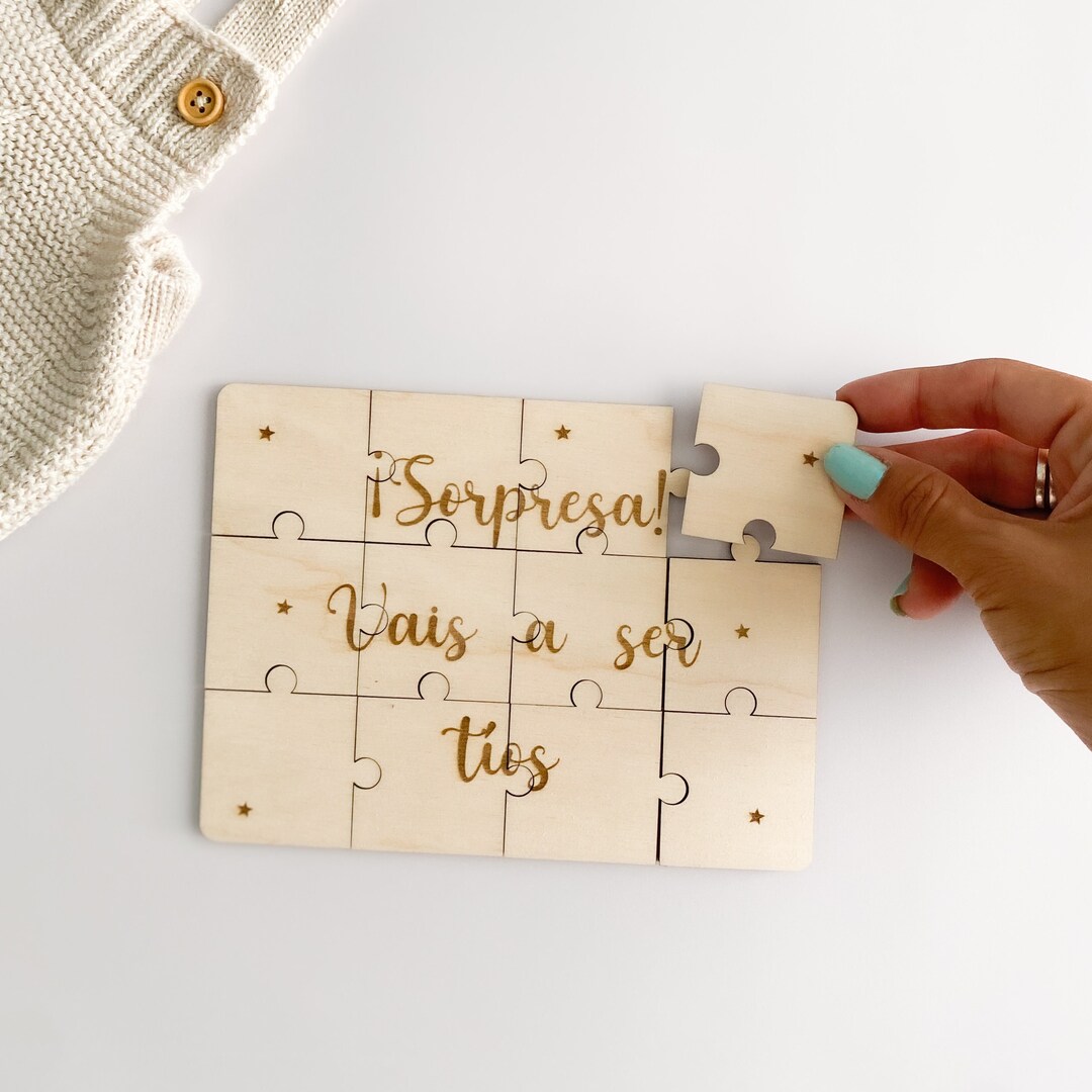 Puzzle Pregnancy Announcement to Grandparents, Wooden Pregnancy